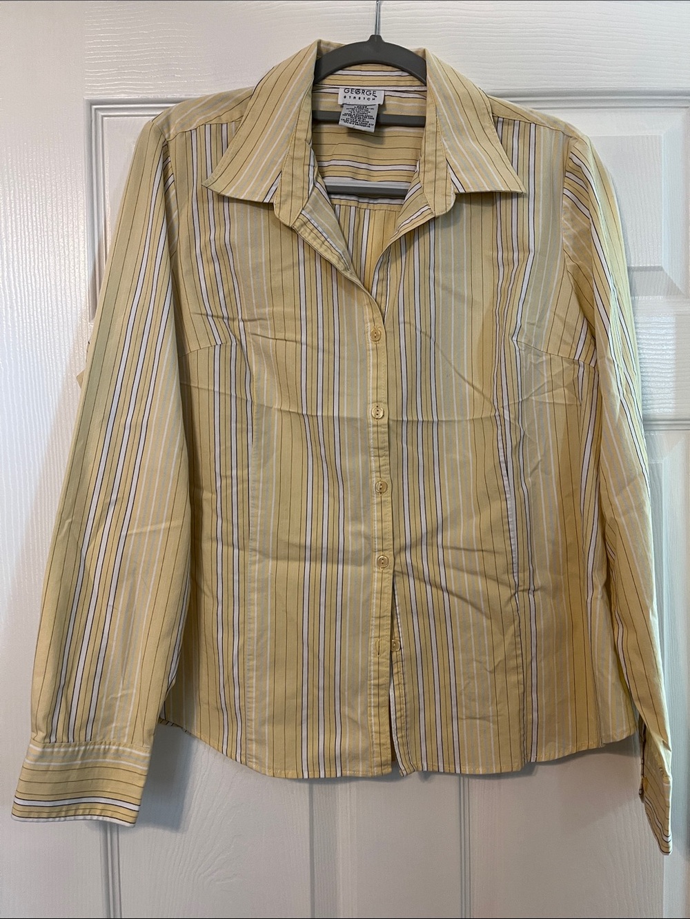 George Yellow Striped Button-Down Shirt